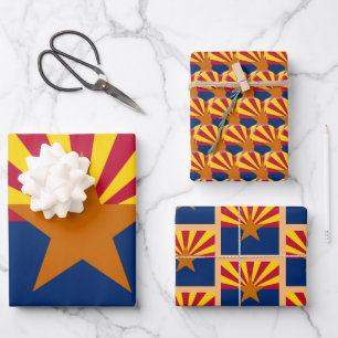 Arizona Flag, Heart & Arizona Fashion /Gift Set Wrapping Paper Sheet