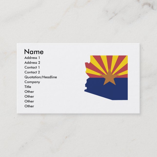 Arizona Flag Map Business Card (Front)