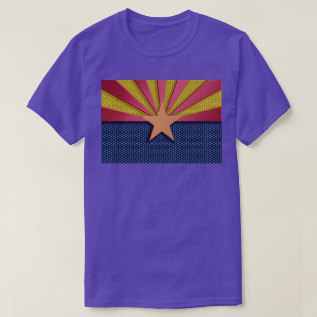Arizona Flag Metal Look T-Shirt (Design Front)
