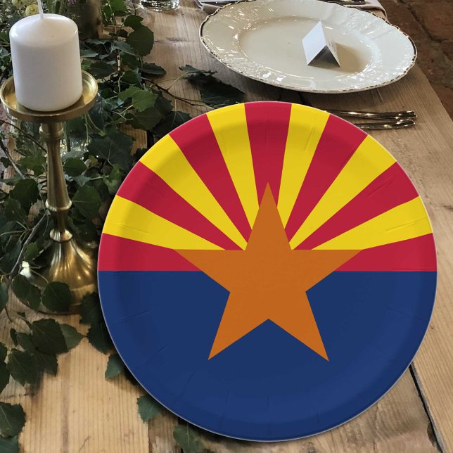 Arizona Flag plates, party, sports, Arizona Paper Plate (Creator Uploaded)