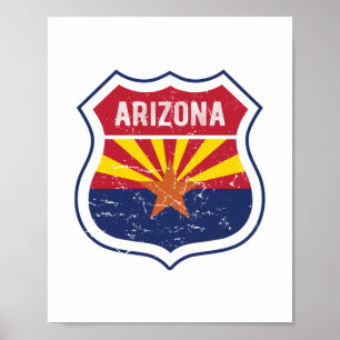 Arizona Flag Route 66 Poster
