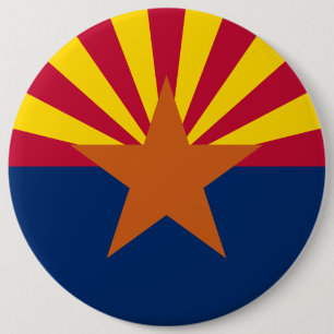 Arizona Flag: Setting Star Sun, The Copper State 6 Cm Round Badge
