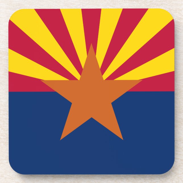 Arizona Flag: Setting Star Sun, The Copper State Coaster (Front)