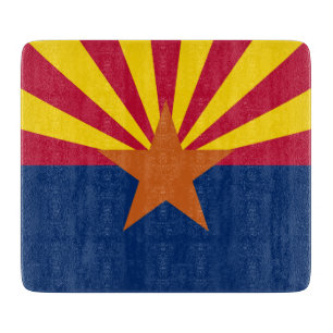 Arizona Flag: Setting Star Sun, The Copper State Cutting Board