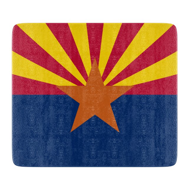 Arizona Flag: Setting Star Sun, The Copper State Cutting Board (Front)