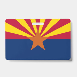 Arizona Flag: Setting Star Sun, The Copper State ID Badge