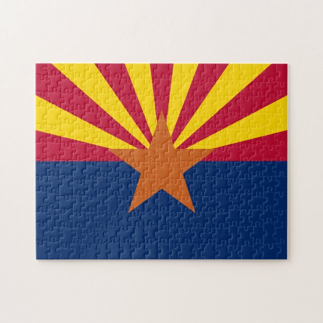 Arizona Flag: Setting Star Sun, The Copper State Jigsaw Puzzle (Horizontal)