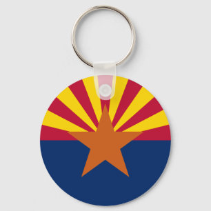 Arizona Flag: Setting Star Sun, The Copper State Key Ring