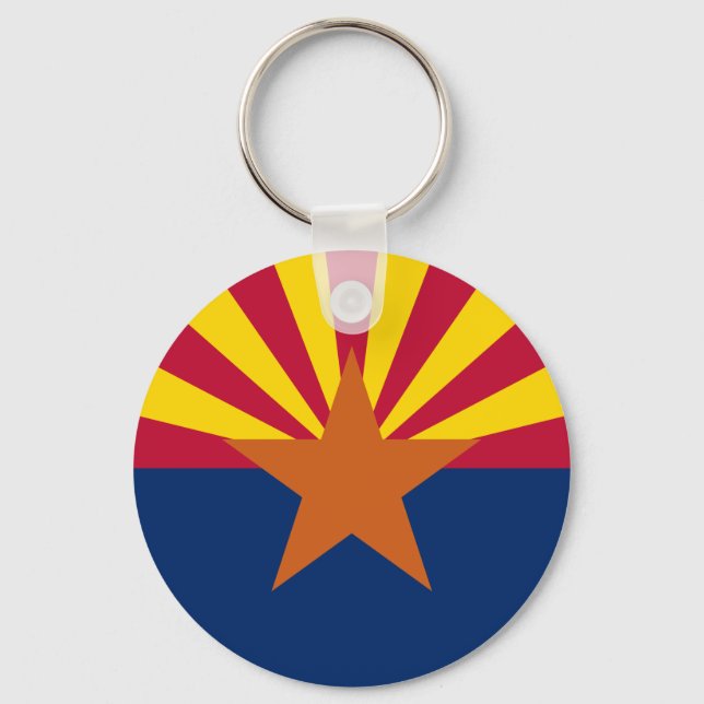 Arizona Flag: Setting Star Sun, The Copper State Key Ring (Front)