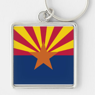 Arizona Flag: Setting Star Sun, The Copper State Key Ring