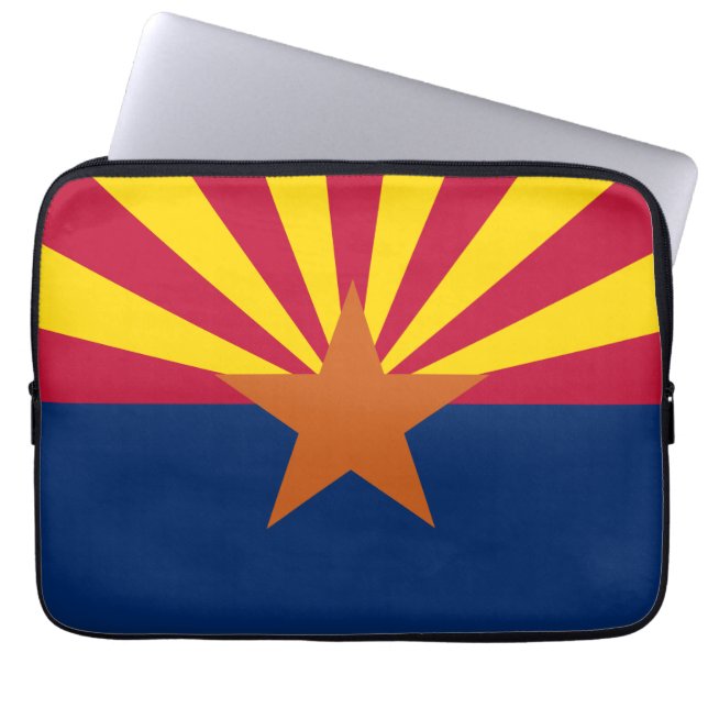 Arizona Flag: Setting Star Sun, The Copper State Laptop Sleeve (Front)