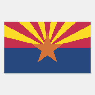 Arizona Flag: Setting Star Sun, The Copper State Rectangular Sticker
