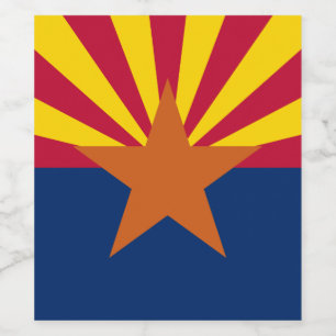 Arizona Flag: Setting Star Sun, The Copper State Wine Label