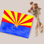 Arizona Flag Watercolor Art Postcard<br><div class="desc">Check out this super colourful Arizona flag. And be sure to check my shop for more products and designs. You can always add your own text. Let me know if you'd like something custom made. If you buy it, thank you! Be sure to share a pic on Instagram of it...</div>