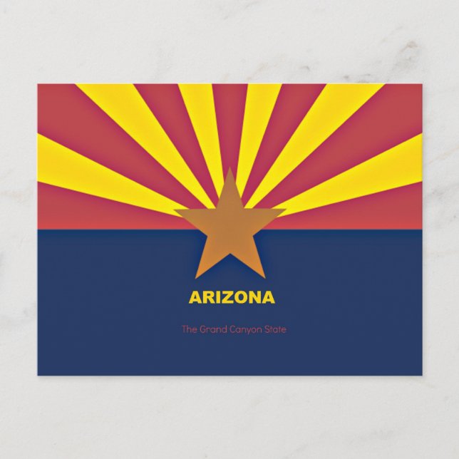 Arizona flag with slogan postcard (Front)