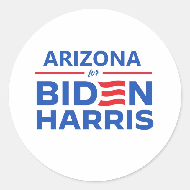 Arizona for Biden Harris Classic Round Sticker (Front)
