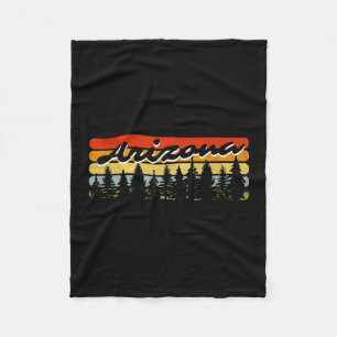 Arizona Forest Sunset Trees Cabin Theme Souvenir Fleece Blanket