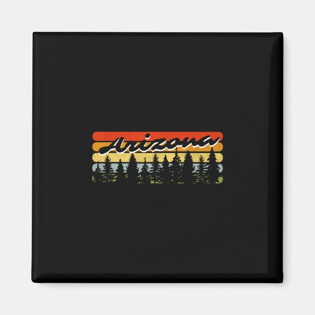 Arizona Forest Sunset Trees Cabin Theme Souvenir  Magnet (Front)
