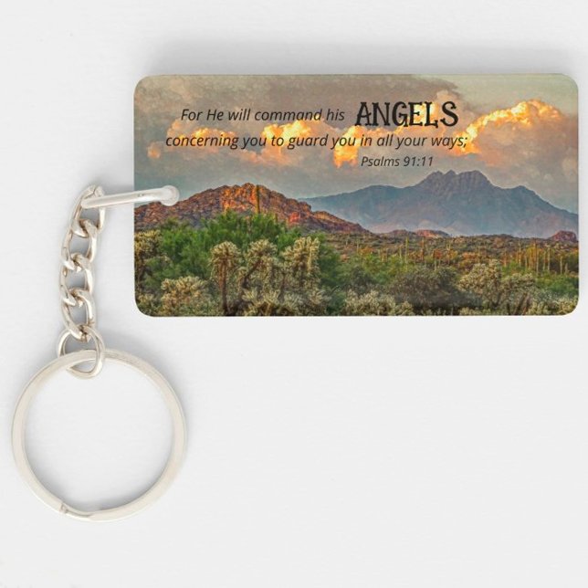 Arizona Four Peaks Mountain Colorful Clouds Sunset Key Ring (Creator Uploaded)