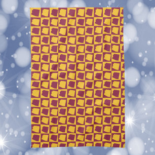 Arizona Geometric Maroon and Gold Pattern Tea Towel