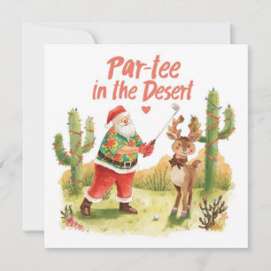 Arizona Golf Christmas Santa Golfer Golfing  Holiday Card