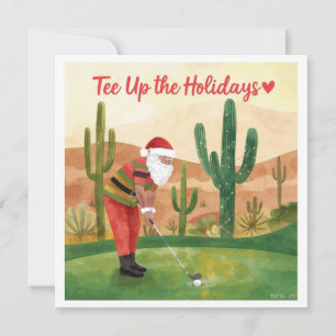 Arizona Golf Christmas Santa Golfer Golfing Holiday Card