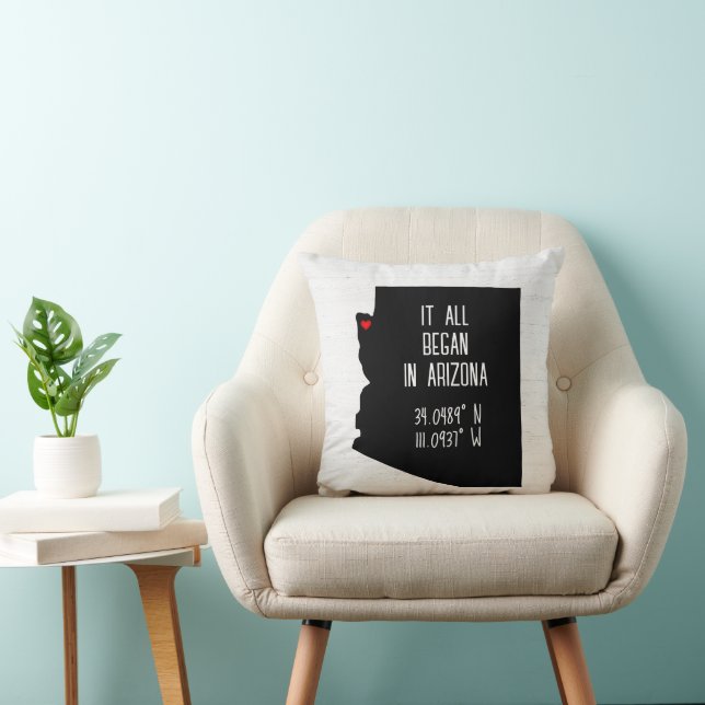 Arizona GPS Coordinates with Heart Cushion (Chair)