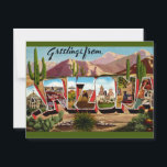 Arizona Greeting Postcard<br><div class="desc">Colourful retro postcard greeting from Arizona repurposed!</div>