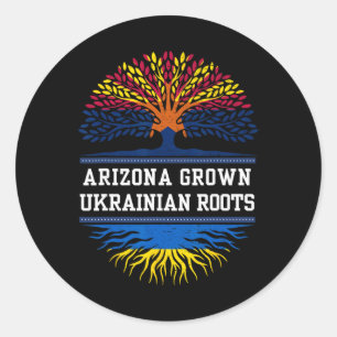 Arizona Grown With Ukrainian Roots - Ukraine Classic Round Sticker