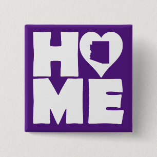 Arizona Home Heart State Button Badge Pin