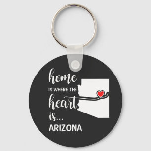 Arizona home is where the heart is key ring