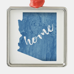 Arizona Home Wood Grain Metal Ornament