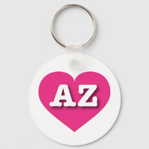 Arizona Hot Pink Heart - I love AZ Key Ring