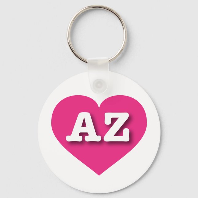 Arizona Hot Pink Heart - I love AZ Key Ring (Front)