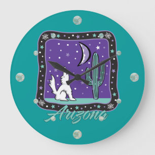 Arizona Howling Coyote Wall Clock