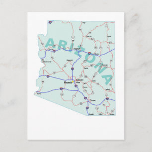 Arizona Interstate Map Postcard