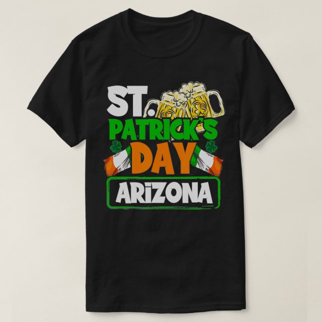 Arizona Irish Flag Gift Saint Patricks Day Men Wom T-Shirt (Design Front)