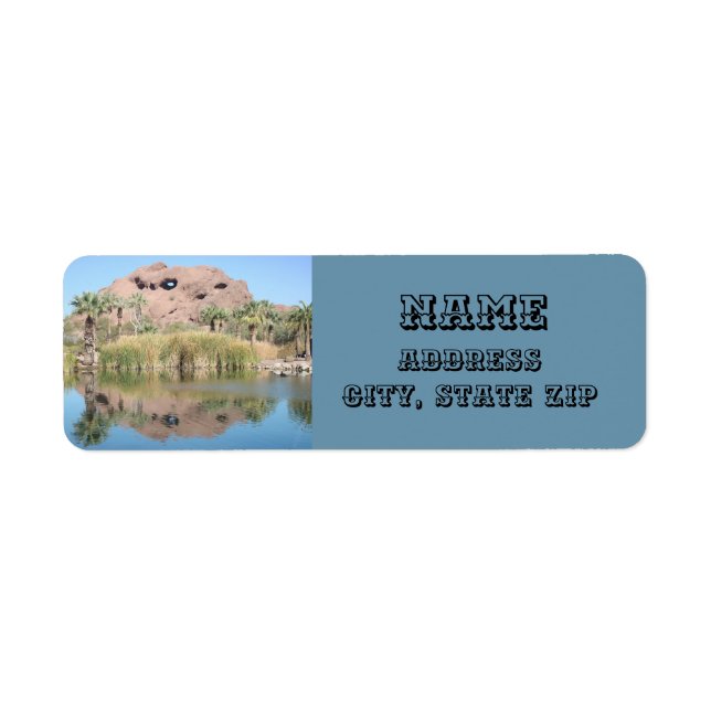 Arizona Landmark Mountain Photo with Lake Return Address Label (Front)