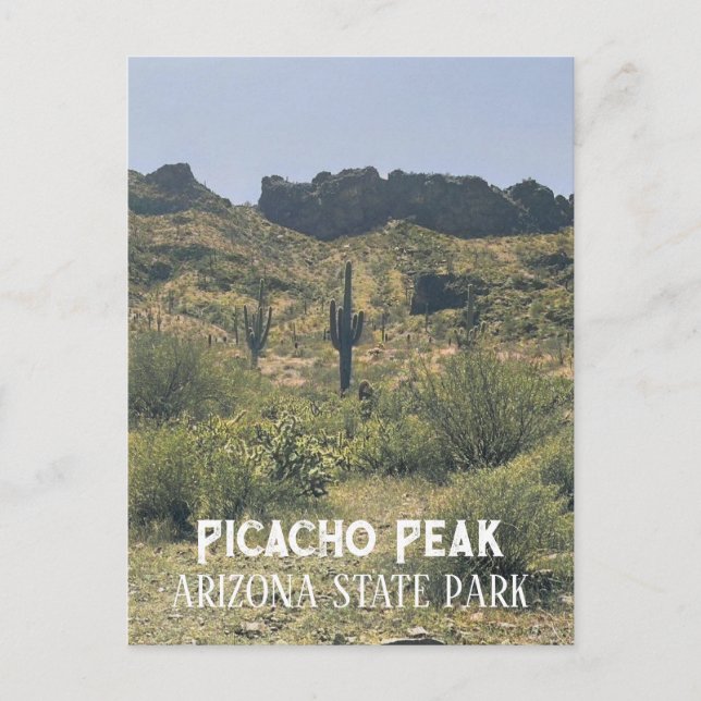 Arizona Landscape Saguaro Cactus Picacho Peak Park Postcard (Front)