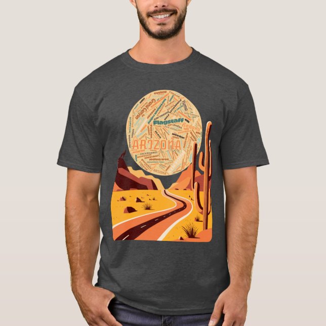 Arizona Landscape Word Art Oversized T-Shirt (Front)