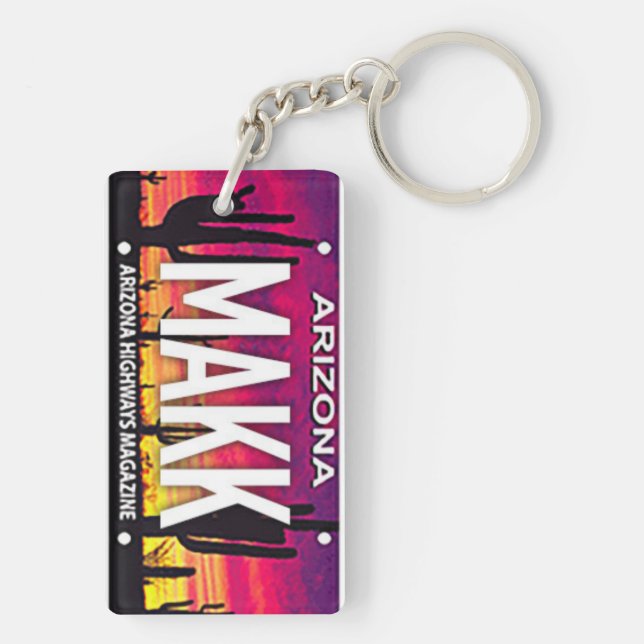 Arizona License Plate Custom Keychain MAKK (Back)