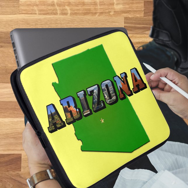 Arizona Map and Picture Text Laptop Sleeve (Arizona Map and Picture Text Laptop Sleeve)