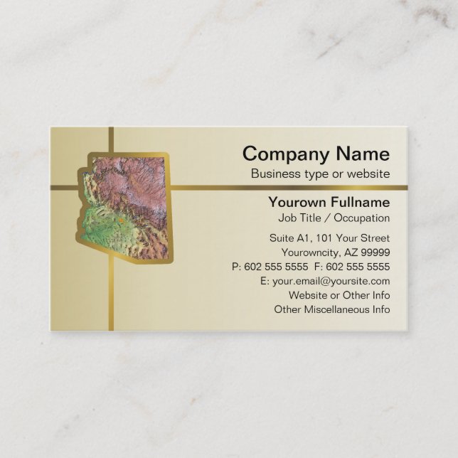 Arizona Map Business Card (Front)