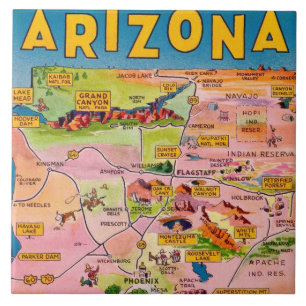 Arizona Map Ceramic Tile