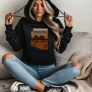 Arizona map Grand Canyon landscape Hoodie