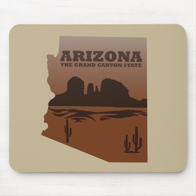 Arizona map Grand Canyon landscape Mouse Pad (Front)