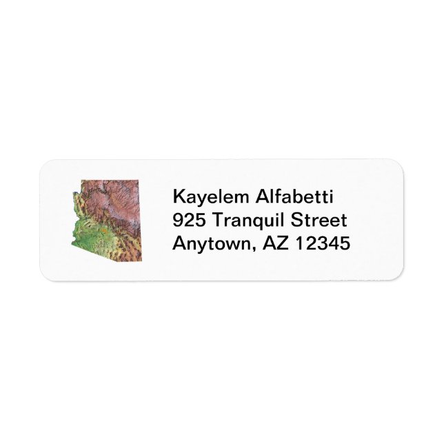 Arizona Map Return Address Label (Front)