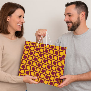 Arizona Maroon and Gold Checker Pattern Large Gift Bag