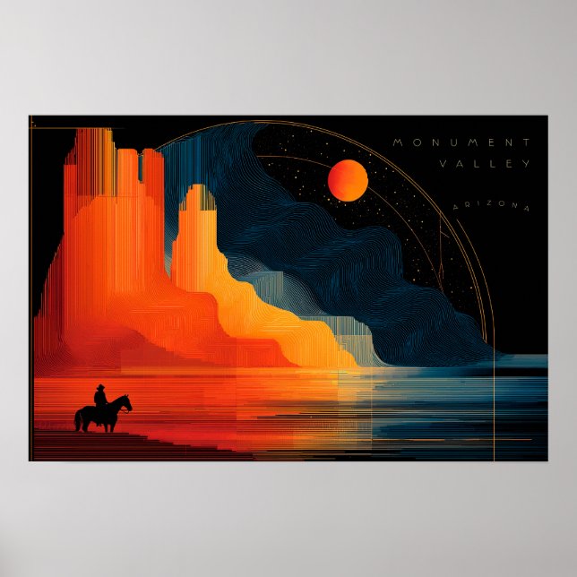 Arizona, Monument Valley, Minimalist Style Poster (Front)