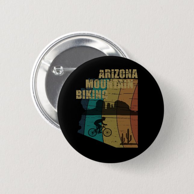 Arizona mountain biking vintage 6 cm round badge (Front & Back)